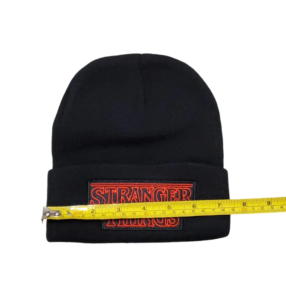 Stranger Things Adult Black Red‎ Embroidered Logo Beanie Cap